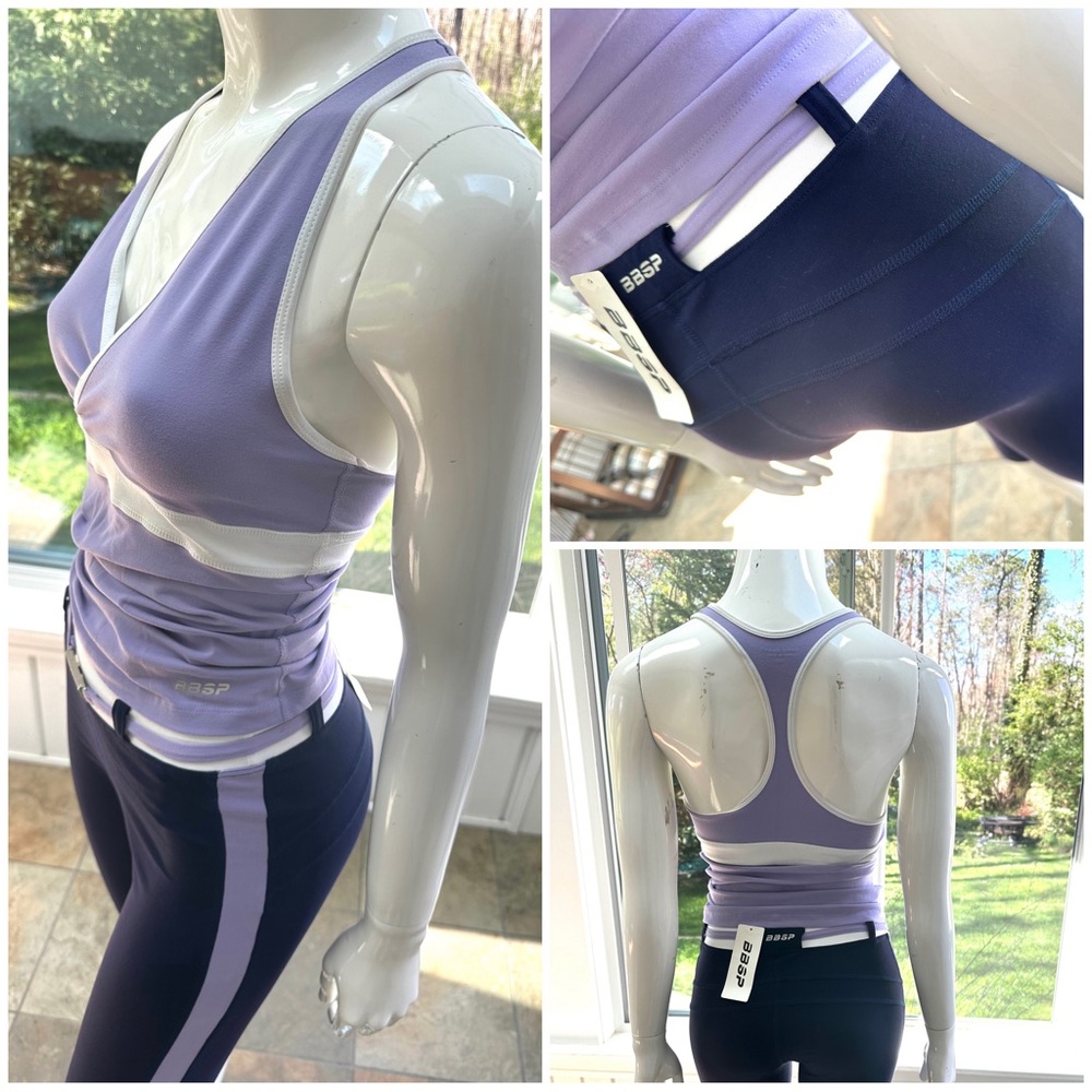 **SOLD**Bebe Sport 2 Pc Set / Tracksuit Size XS/S, Midnight/Violet Tulip/White